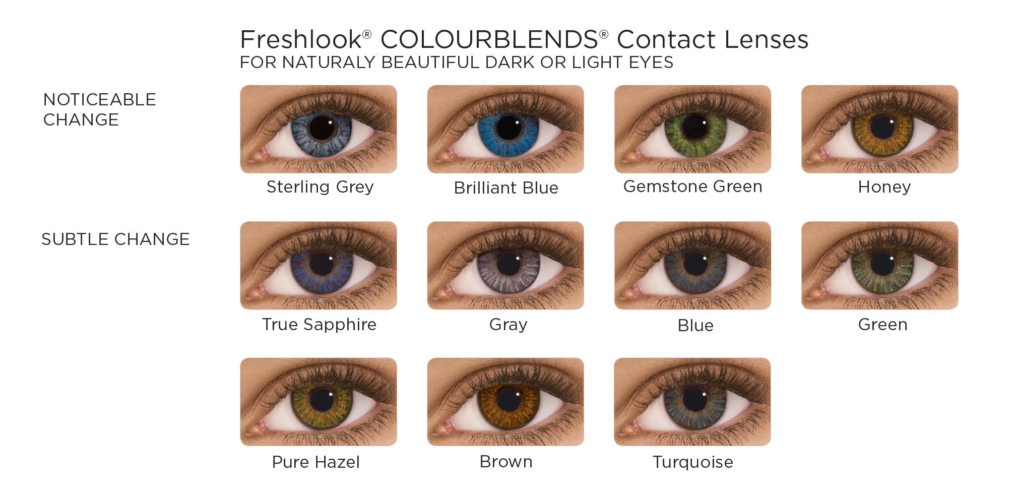 FreshLook Colorblends Coloured Monthly Lenses With Dark Outer Ring ...